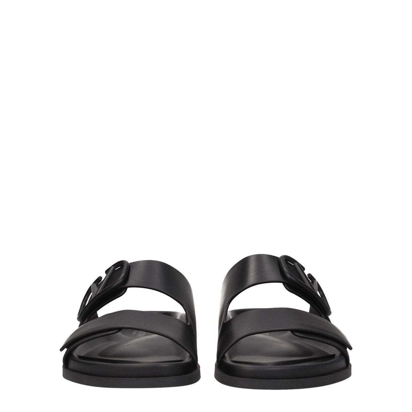 Valentino Garavani Black Leather Slippers