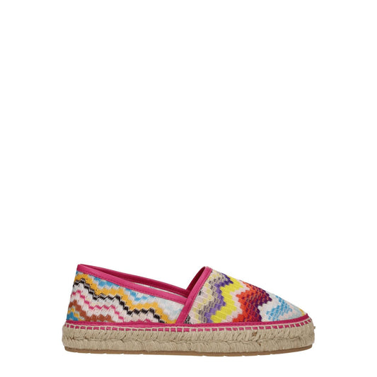 Missoni Multicolor Fabric Espadrilles with rubber sole and round toe, vintage style, MPN AC23SY02BR00JISM8LL, colorful design.