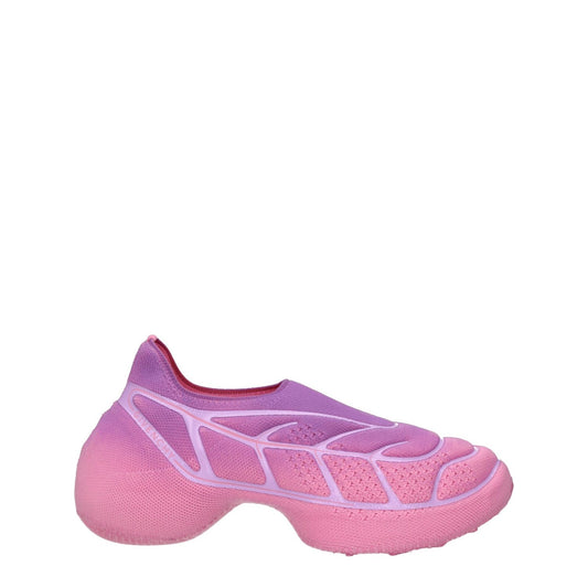 Givenchy Pink Fabric Sneakers with sporty glam style, 3.5 cm mid heel, rubber sole, and violet accents, featuring a round toe.