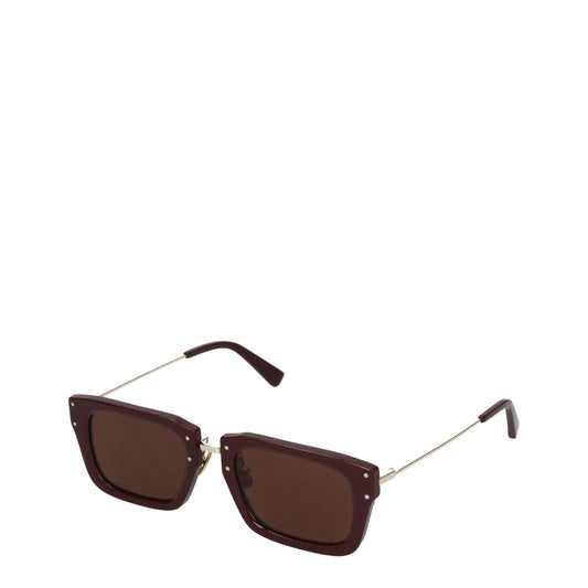 Jacquemus Brown Acetate Sunglasses with square frame and gold accents, featuring dark lenses and protective case, style MPN 226AC4315041850.