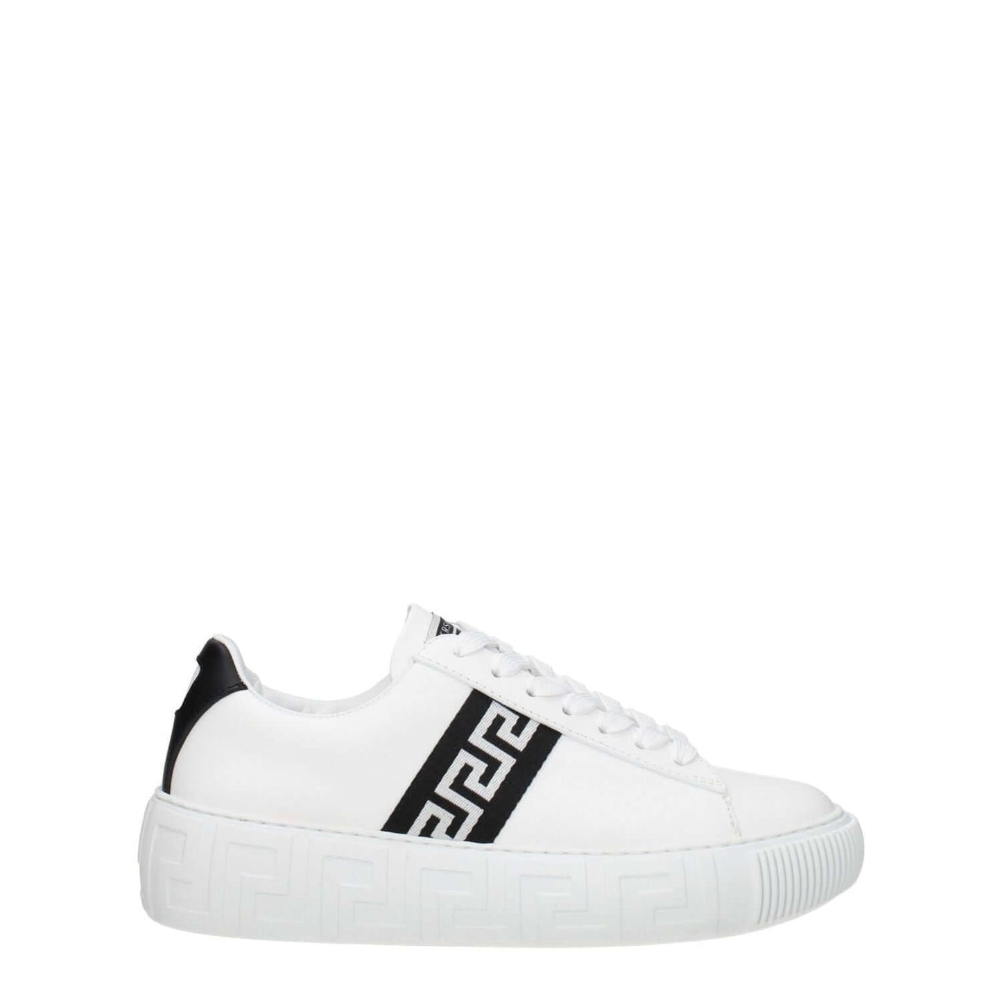 Versace White Leather Low Top Sneakers