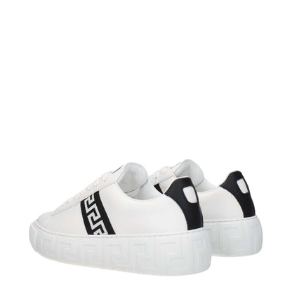 Versace White Leather Low Top Sneakers
