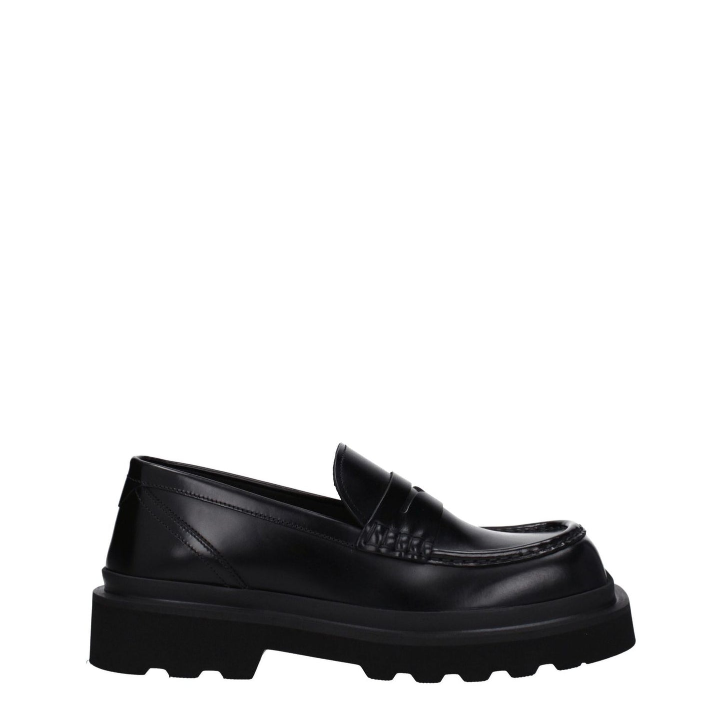 Dolce & Gabbana Black Leather Slip-On Loafers