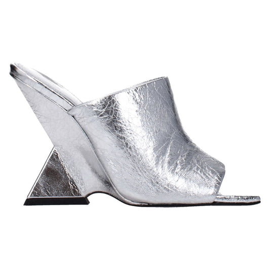 The Attico Gray Leather Platforms