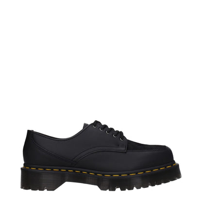Dr. Martens Black Leather Oxfords And Derbies with lace up, monkstrap, and rubber sole. Casual style, square toe, mid heel. MPN U5IBEX31171001
