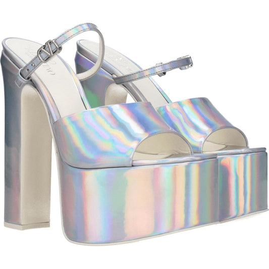 Valentino Garavani Gray Leather Platforms