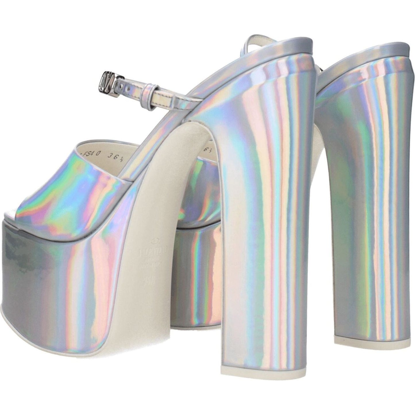 Valentino Garavani Gray Leather Platforms VA-8547461300489-EU38.5/US8.5