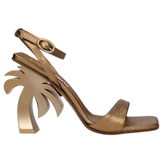 Palm Angels Gold Leather Platforms
