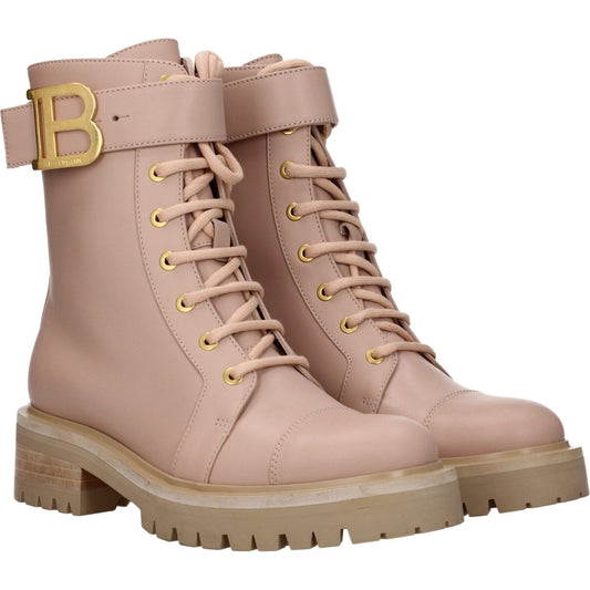 Balmain Beige Leather Ankle Boots BA-8590650507529-EU36/US6