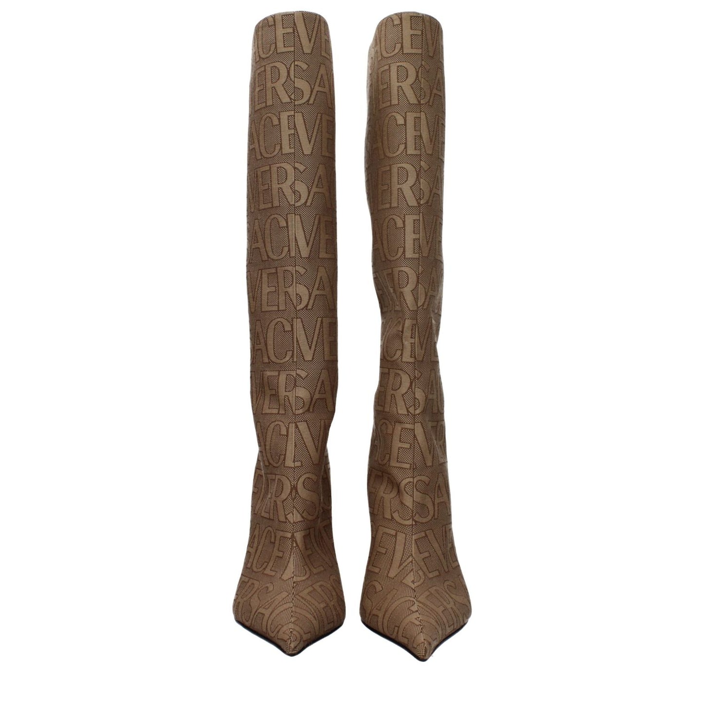 Versace Beige Fabric Boots