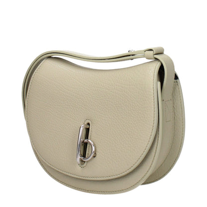 Burberry Green Leather Shoulder Bag with hook closure and silver details, casual mini size, adjustable strap, MPN 8081167.