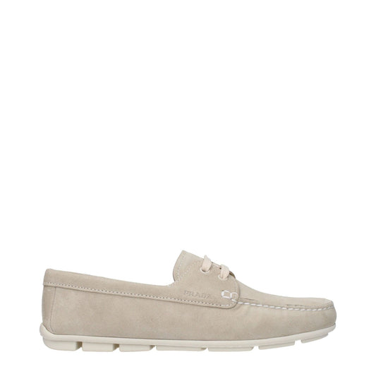 Prada Gray Leather Slip-On Loafers PR-9278119051529-EU36/US6