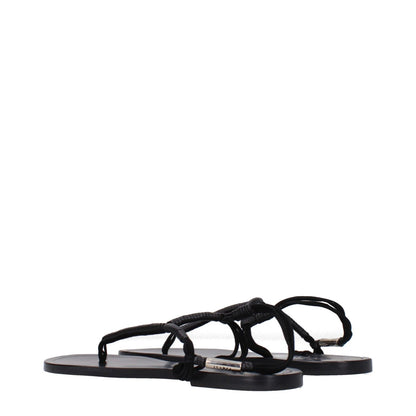 Isabel Marant Black Leather Flip-Flop Sandals, open toe, low flat heel, side logo, casual style, MPN SD0058FAA2B03S01BK