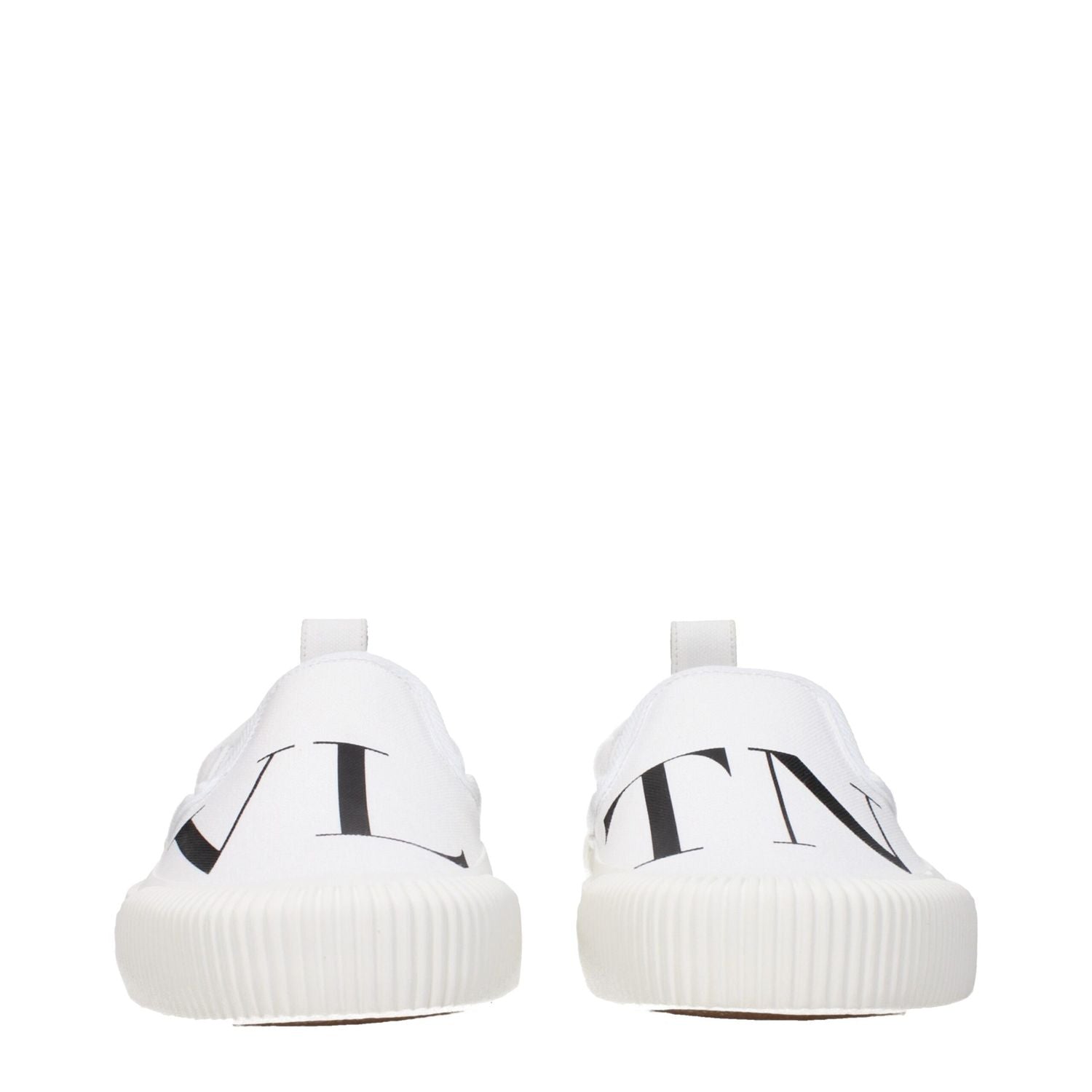 Valentino Garavani White Fabric Slip-On Loafers
