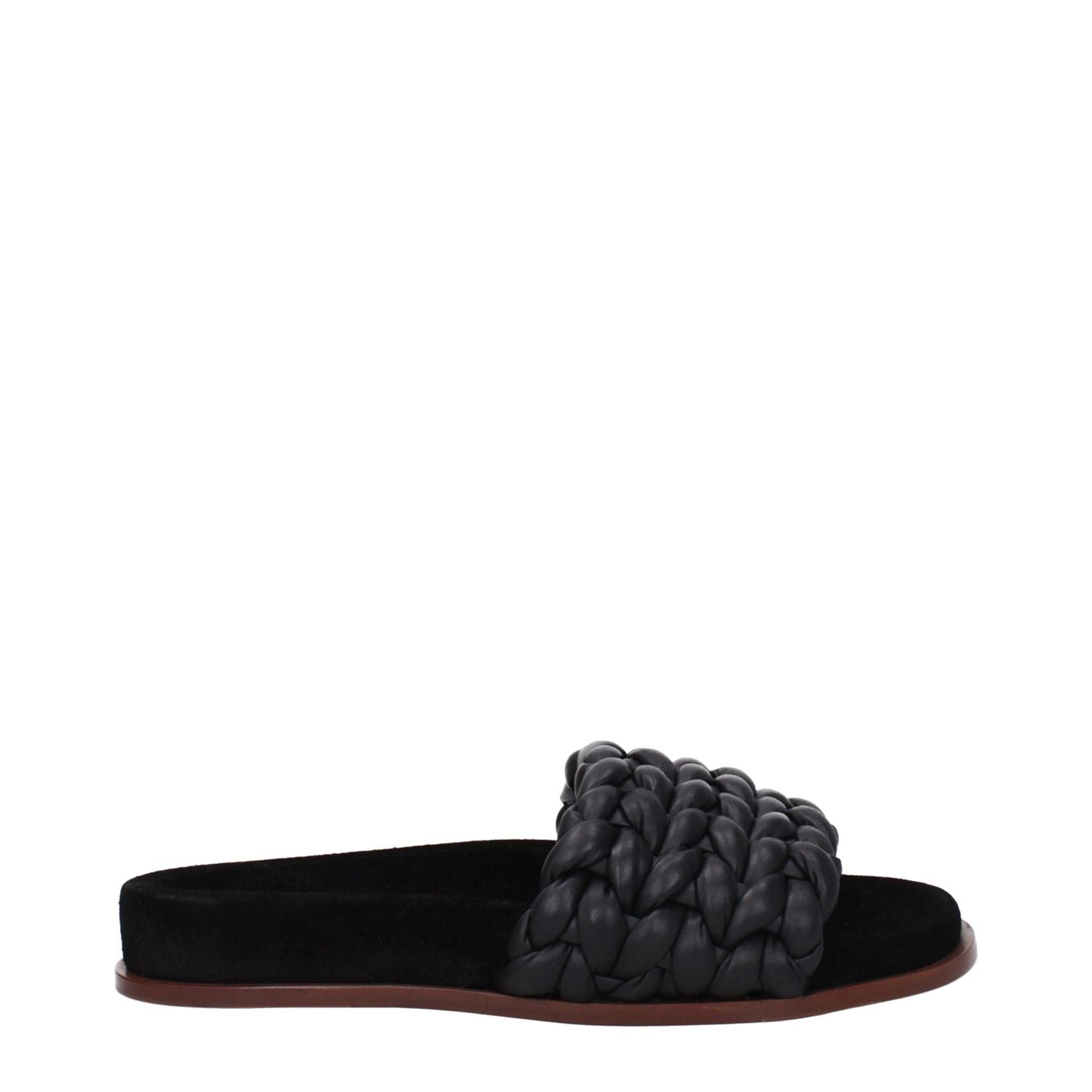 Chloé Black Leather Slippers