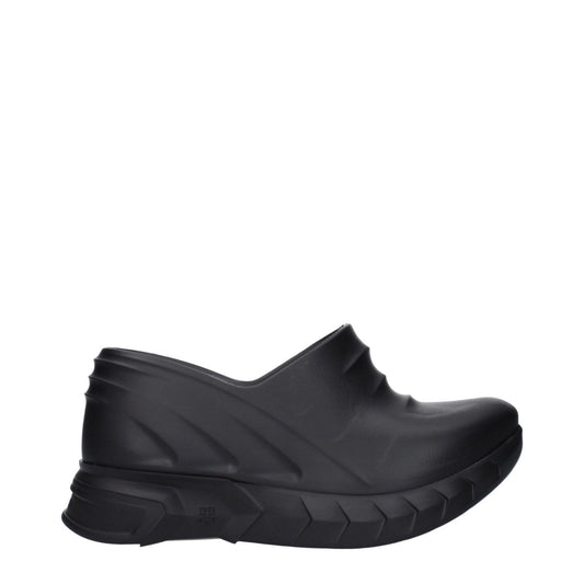 Givenchy Black Cotton Slippers with rubber sole, side and back logos, wedge heel, round toe, casual style, MPN BE305UE0Y9001.