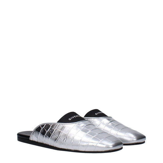 Givenchy Gray Leather Slippers Sandals GI-9474422341897-EU37/US7