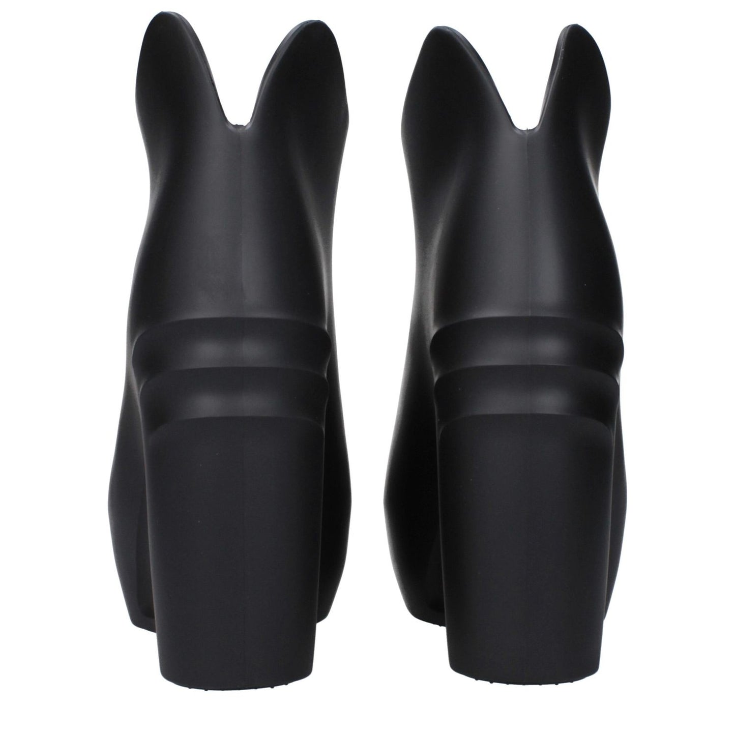 Givenchy Black Cotton Wedge Sandals with rubber sole and round toe, back view showcasing the distinct wedge heel design.