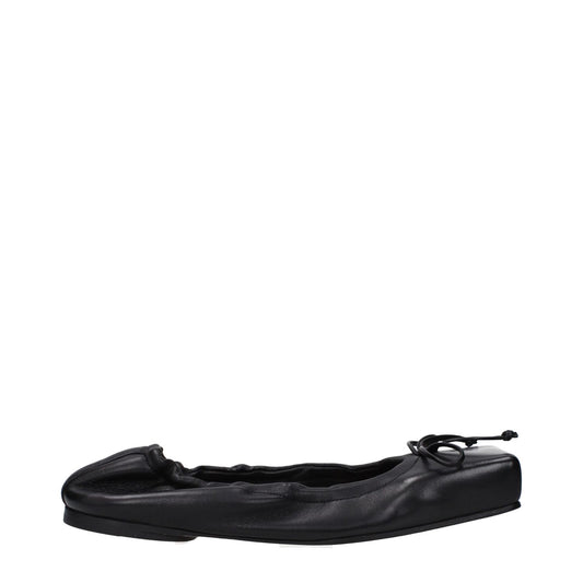 Jacquemus Black Leather Ballet Flats