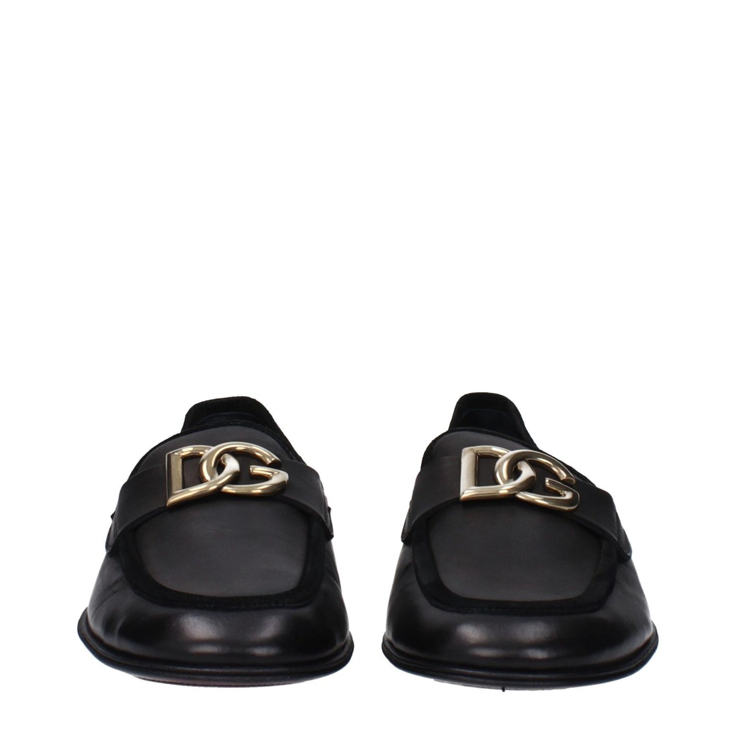 Dolce & Gabbana Black Leather Slip-On Loafers