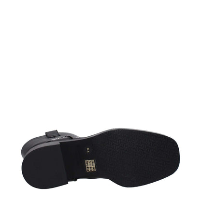 Sole view of Stuart Weitzman Black Leather Ankle Boots, featuring rubber sole and 5.5 cm mid heels, MPN JAXSMOSJ051BLACK.