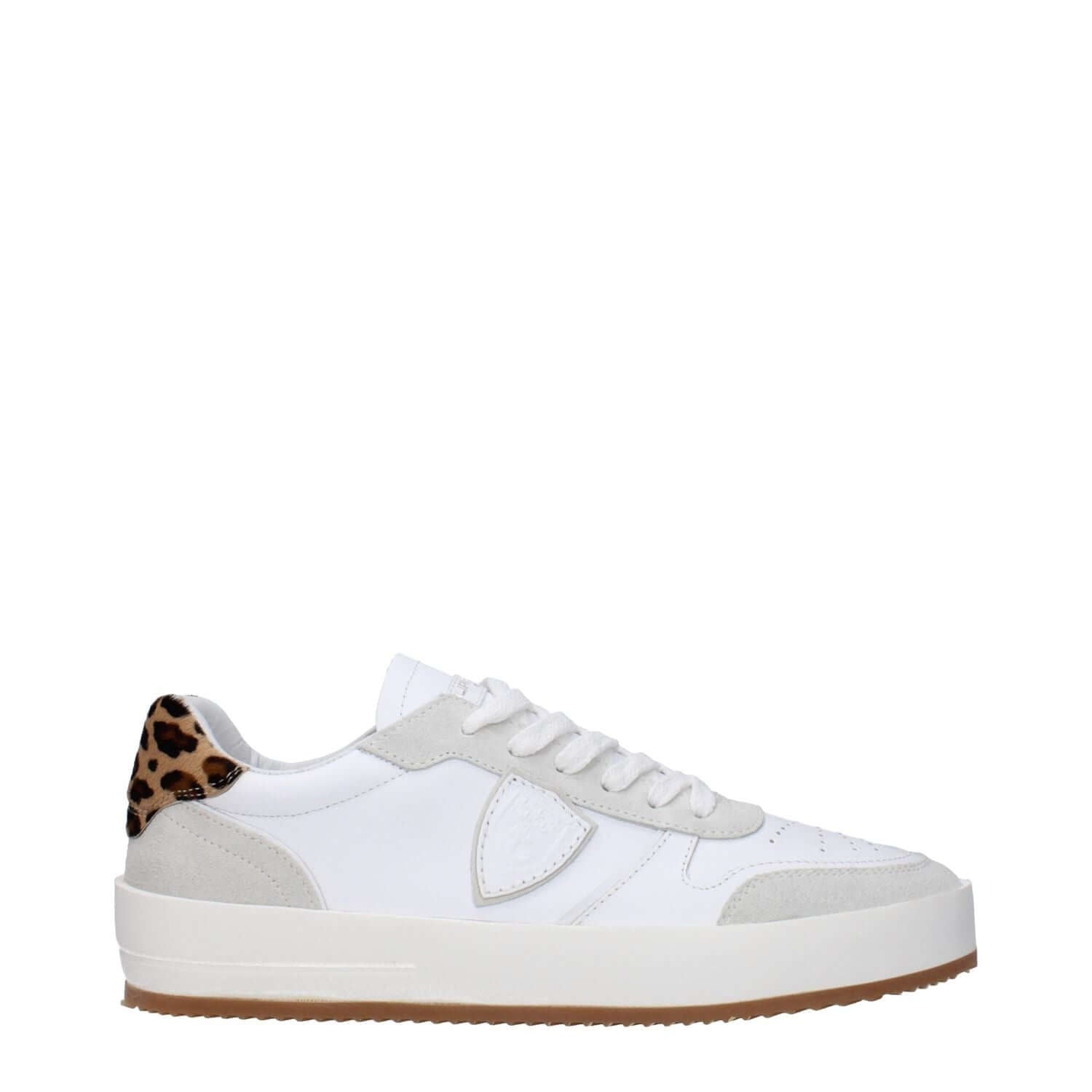 Philippe Model White Leather Low Top Sneakers