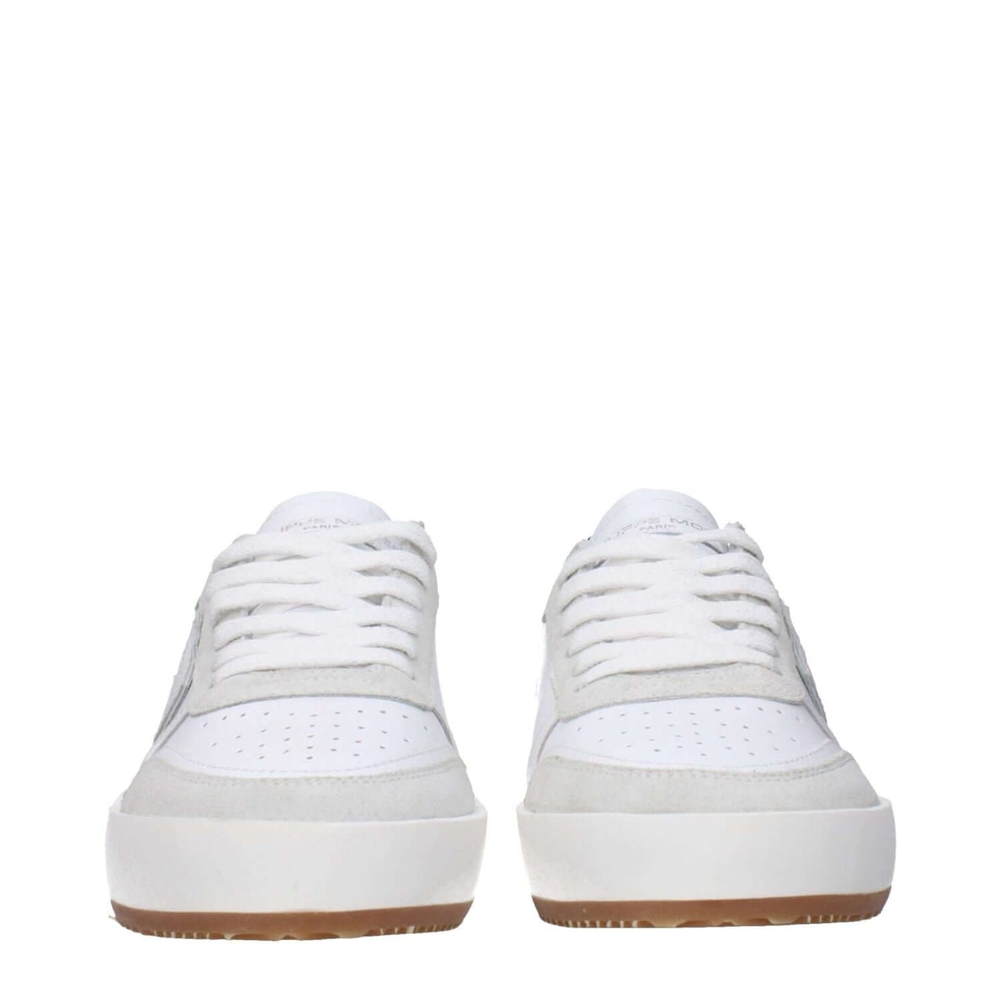 Philippe Model White Leather Low Top Sneakers with front logo and vintage effect, MPN VNLUVATB202, code F83322.