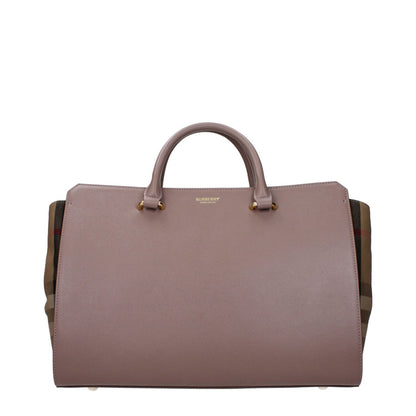 Burberry Gray Leather Handbag with removable adjustable shoulder strap and front logo.