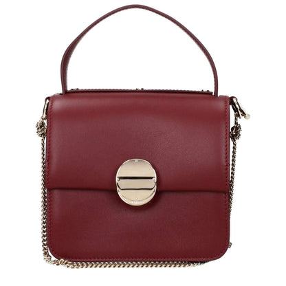 Chloé Red Leather Handbag with front logo and removable shoulder strap, MPN CHC23AS577K53600, ideal for stylish outings.