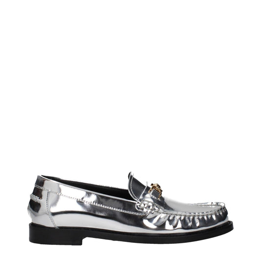 Versace Gray Leather Slip-On Loafers VE-15201548763401-EU35/US5