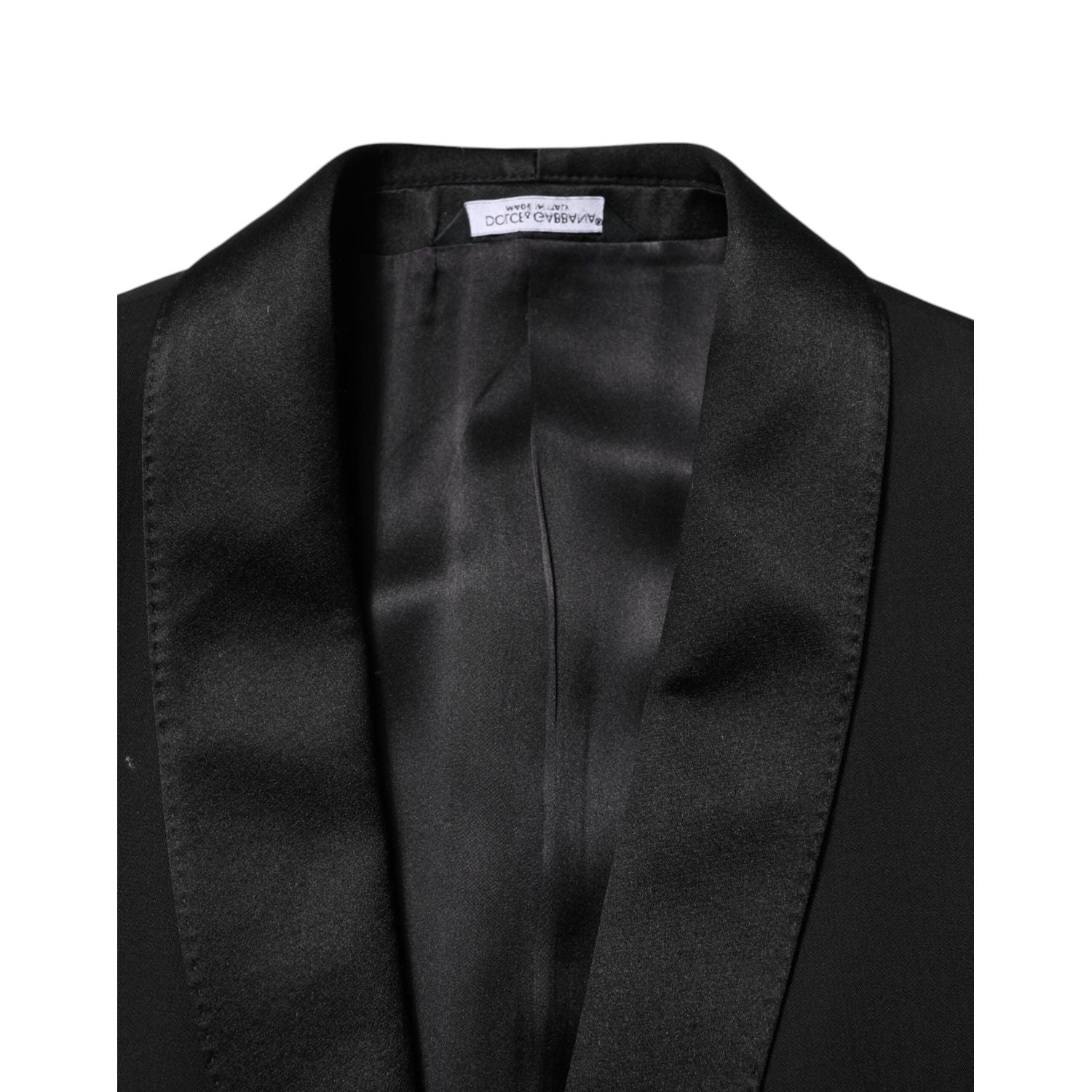 Dolce & Gabbana Black Wool 3 Piece Single Breasted Suit