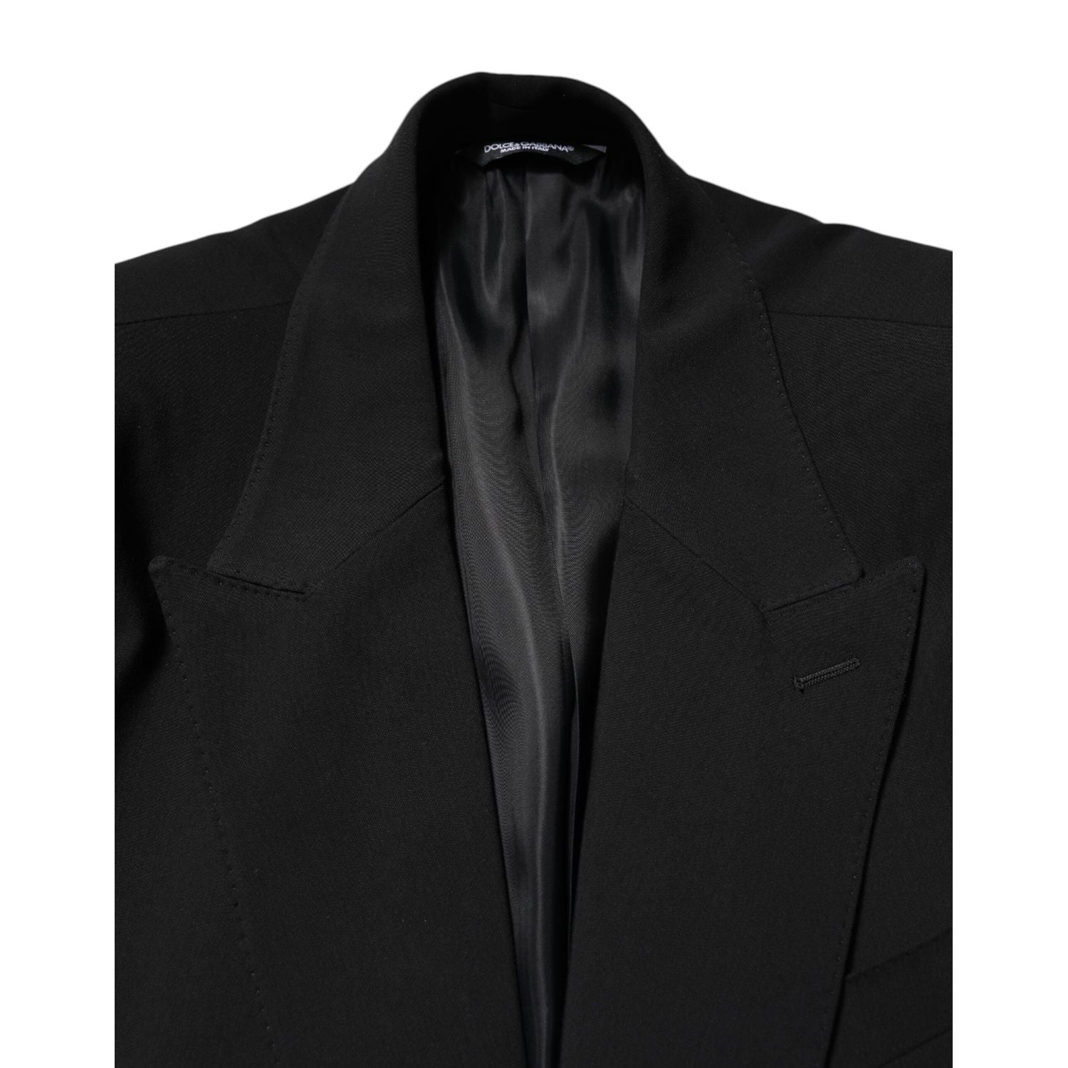 Dolce & Gabbana Black Cotton Single Breasted 2 Piece Suit