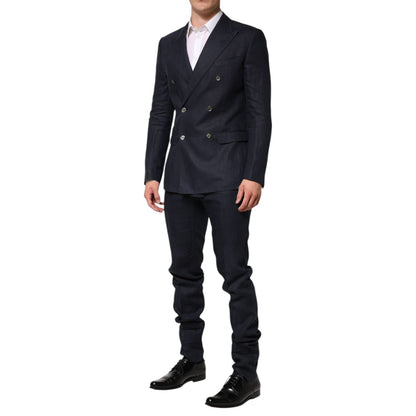 Dolce & Gabbana Dark Blue Double Breasted 2 Piece Suit