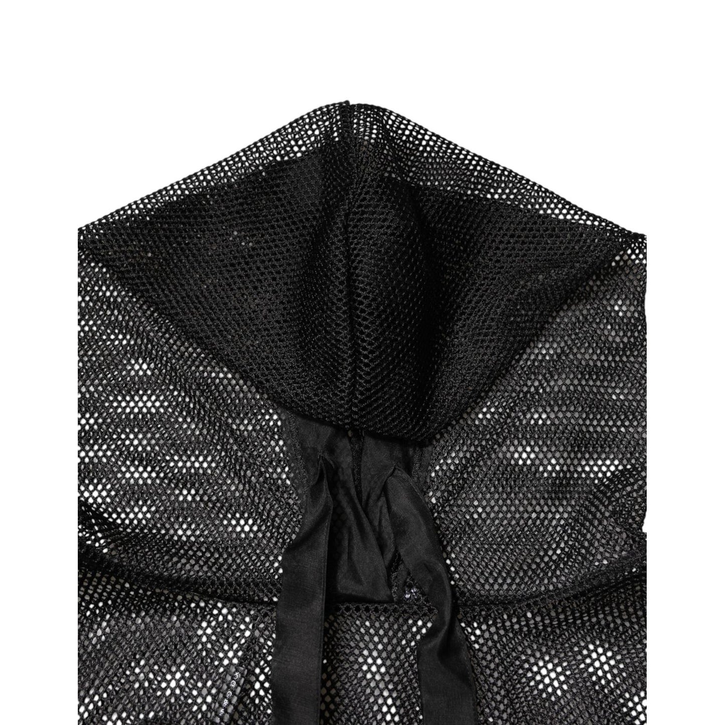Dolce & Gabbana Black See Through Hooded Pullover Sweater TSH90642-40