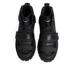 Dolce & Gabbana Black Leather Trekking Sneakers Boots Shoes MV7734-41