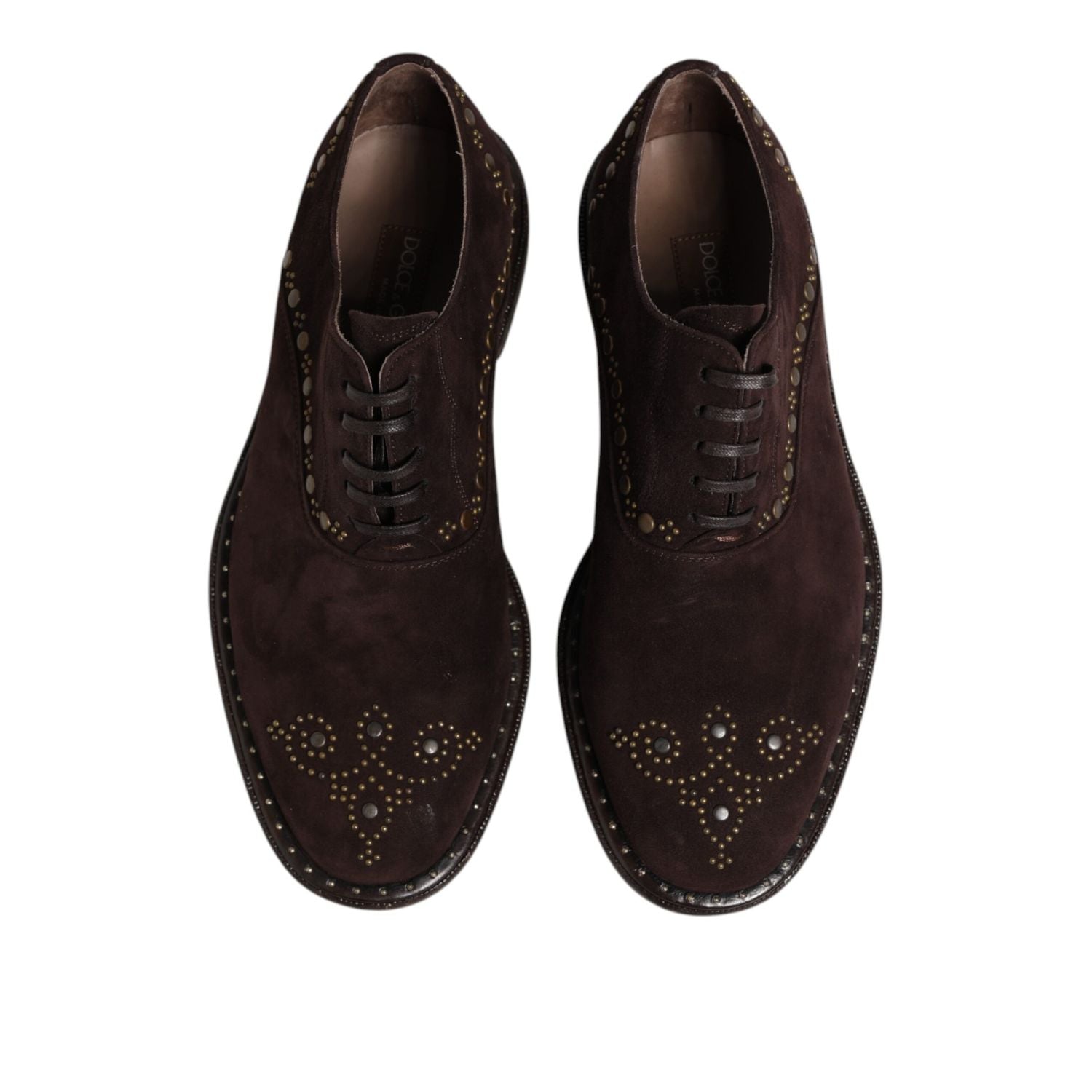 Dolce & Gabbana Brown Velvet Lace Up Oxford Dress Shoes