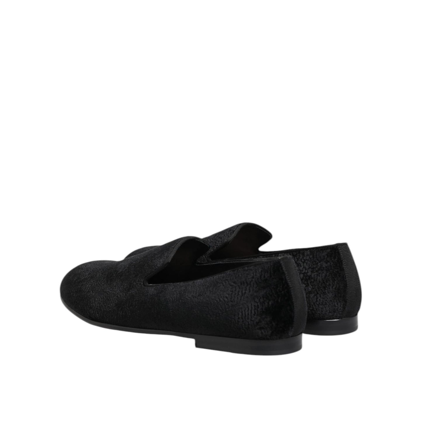 Dolce & Gabbana Black Jacquard Loafers Formal Men Dress Shoes