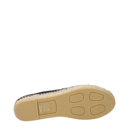 Sole view of Prada Black Fabric Espadrilles showcasing textured beige rubber sole.
