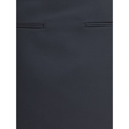 Courrèges Black Polyester Mini Skirt with front welt pockets and rounded hem, AW25, elegant satin design, back zip closure.