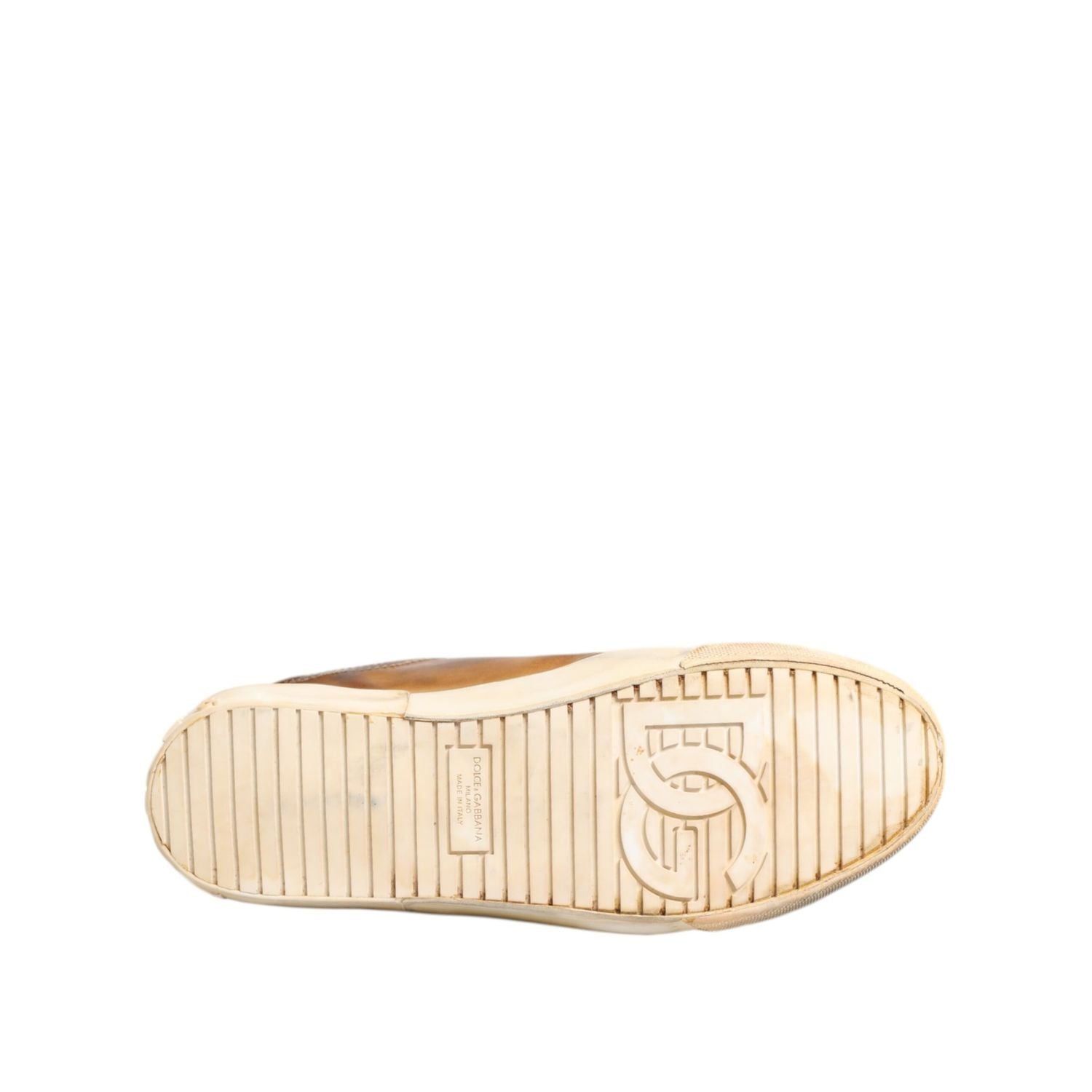 Dolce & Gabbana Brown Leather Low Top Men Sneakers Shoes