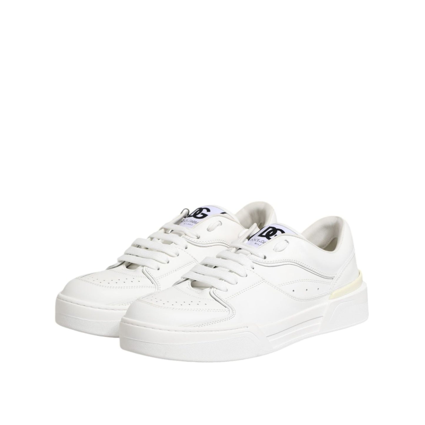 Dolce & Gabbana White Miami Leather Low Top Sneakers Shoes