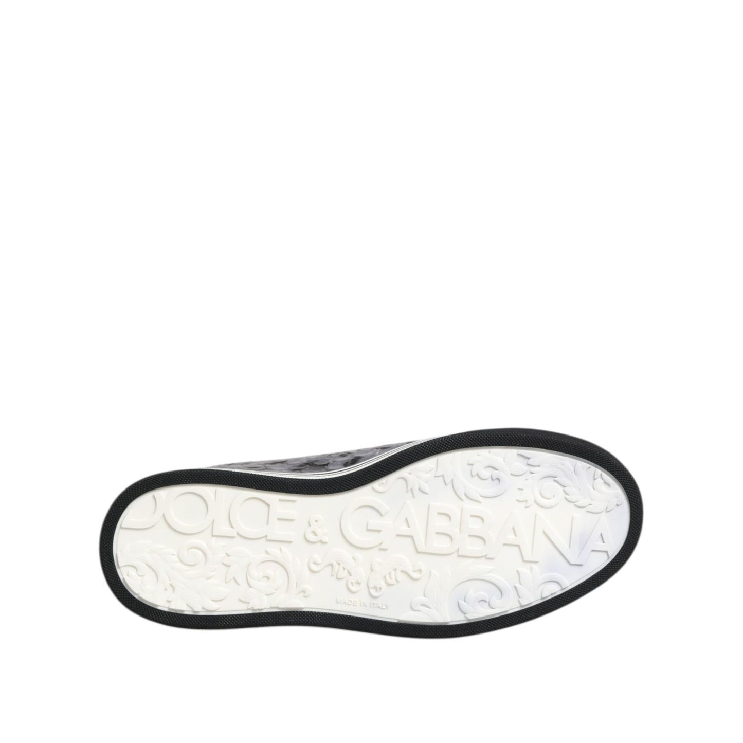 Dolce & Gabbana Gray Leather Leopard Low Top Sneakers Shoes