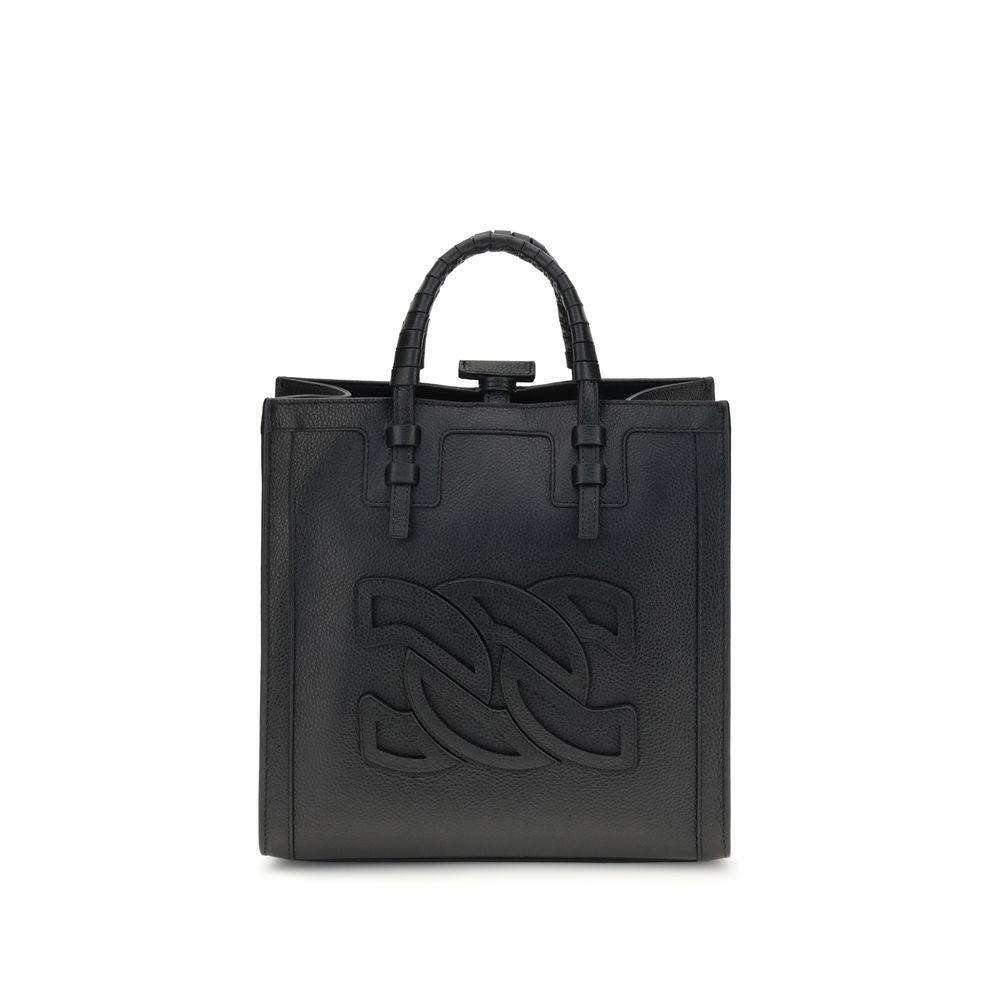 Front view with bag zipped and handles upright.