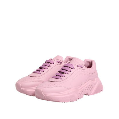 Dolce & Gabbana Pink Leather Daymaster Low Top Sneakers Shoes