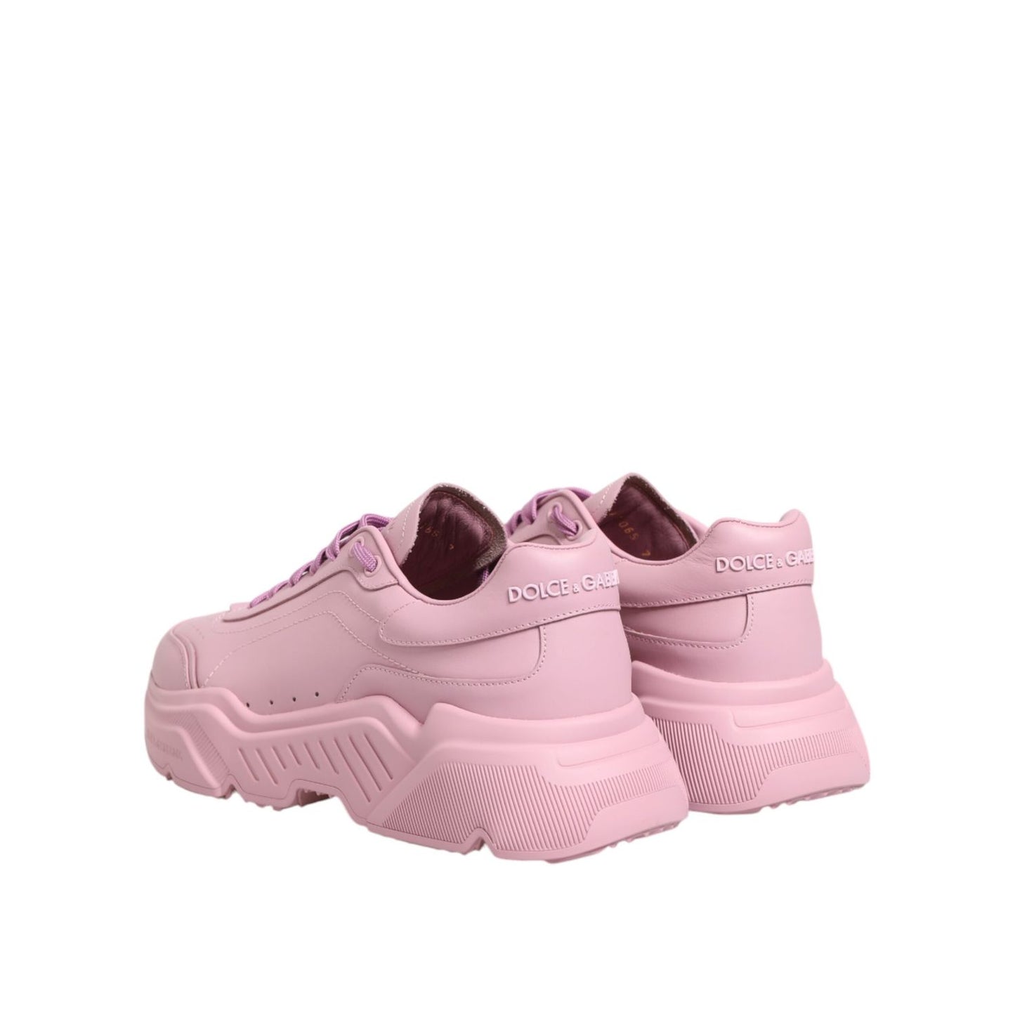 Dolce & Gabbana Pink Leather Daymaster Low Top Sneakers Shoes