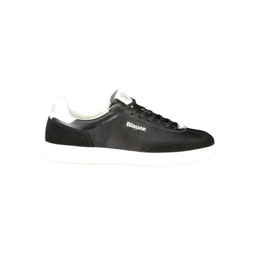 Blauer Black Leather Men Sneaker