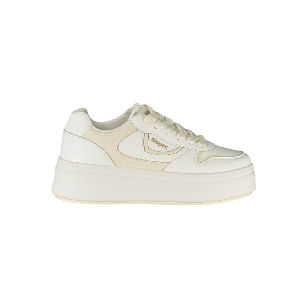 Blauer White Leather Women Sneaker