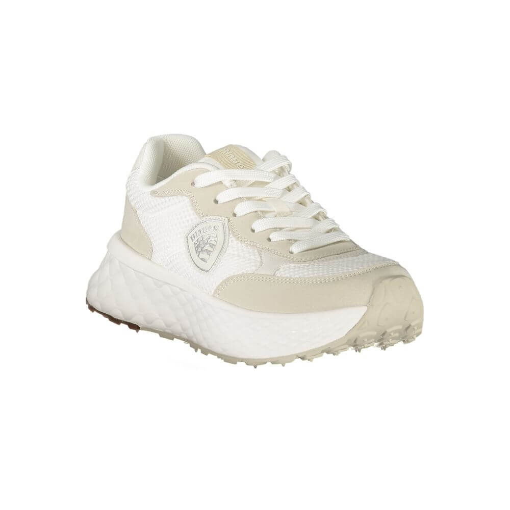 Blauer White Polyester Women Sneaker with iconic logo and removable footbed for fashion-forward comfort