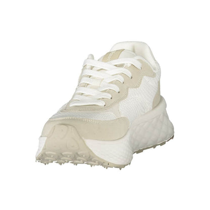 Blauer White Polyester Women Sneaker with striking contrasting details for style and comfort, featuring a removable footbed.