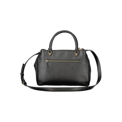 Alt Tag: Guess Jeans Black Polyethylene Women Handbag with adjustable strap and sleek design, perfect for fashionable versatility.